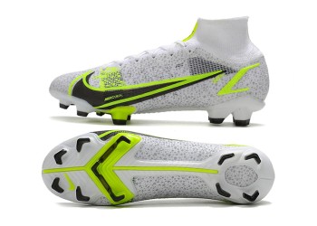 Nike Mercurial Superfly 8 Safari Elite FG - White/Black/Metallic Silver/Volt