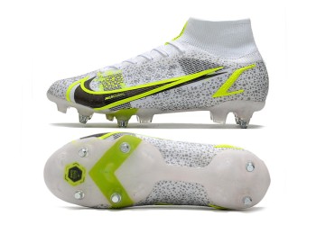 Nike Mercurial Superfly 8 Safari Elite SG - White/Black/Metallic Silver/Volt