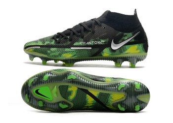 Nike Phantom GT 2 Shockwave DF Elite FG - Black/Metallic Platinum/Green Strike