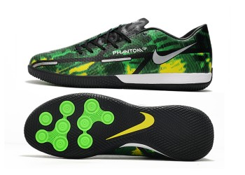 Nike Phantom GT 2 Shockwave Low-Cut Academy IC - Black/Metallic Platinum/Green Strike