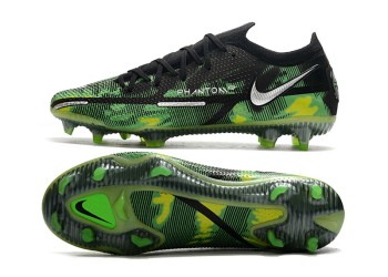 Nike Phantom GT 2 Shockwave Low-Cut Elite FG - Black/Metallic Platinum/Green Strike