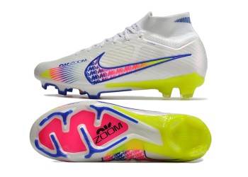Nike Zoom Mercurial Superfly 9 Rainbow Elite FG - White/Blue/Yellow