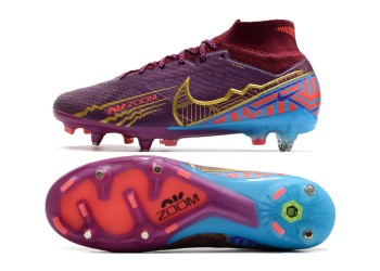 Nike Zoom Mercurial Superfly 9 KM Elite SG-PRO Anti-Clog - Purple/Vivid Gold/Blue